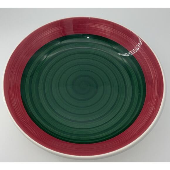 Vintage Himark Green w Red Stripe Pasta Bowls Italy - Picture 1 of 4